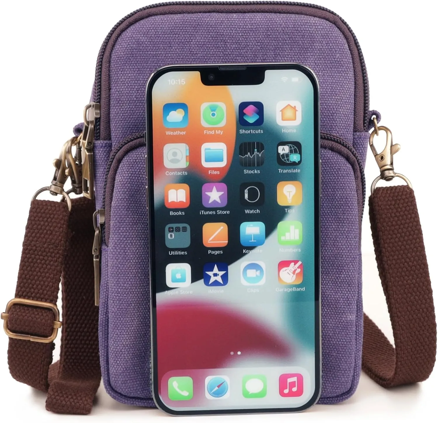 SILKAREA Women Canvas Cell Phone Purse Crossbody Bag Embroidered Small Shoulder Bags Handbags Credit Card Wallet Pouch