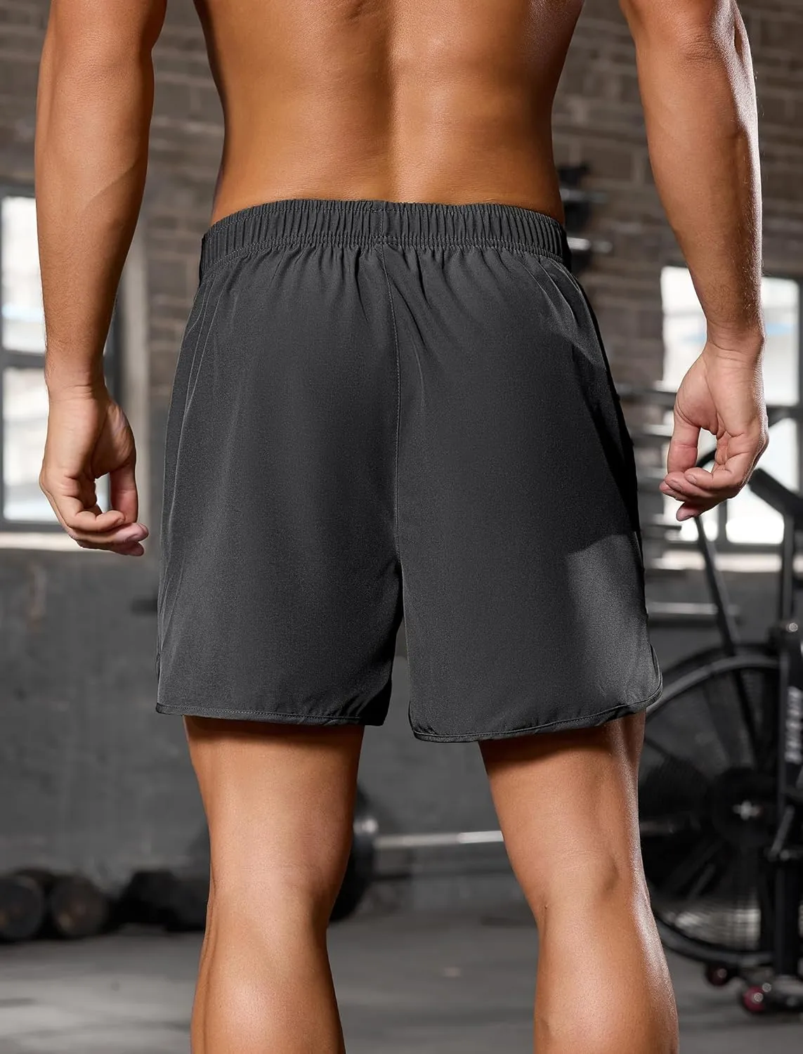 SILKWORLD Men's Running Stretch Quick Dry Shorts with Zipper Pockets(Pack of 2,3)
