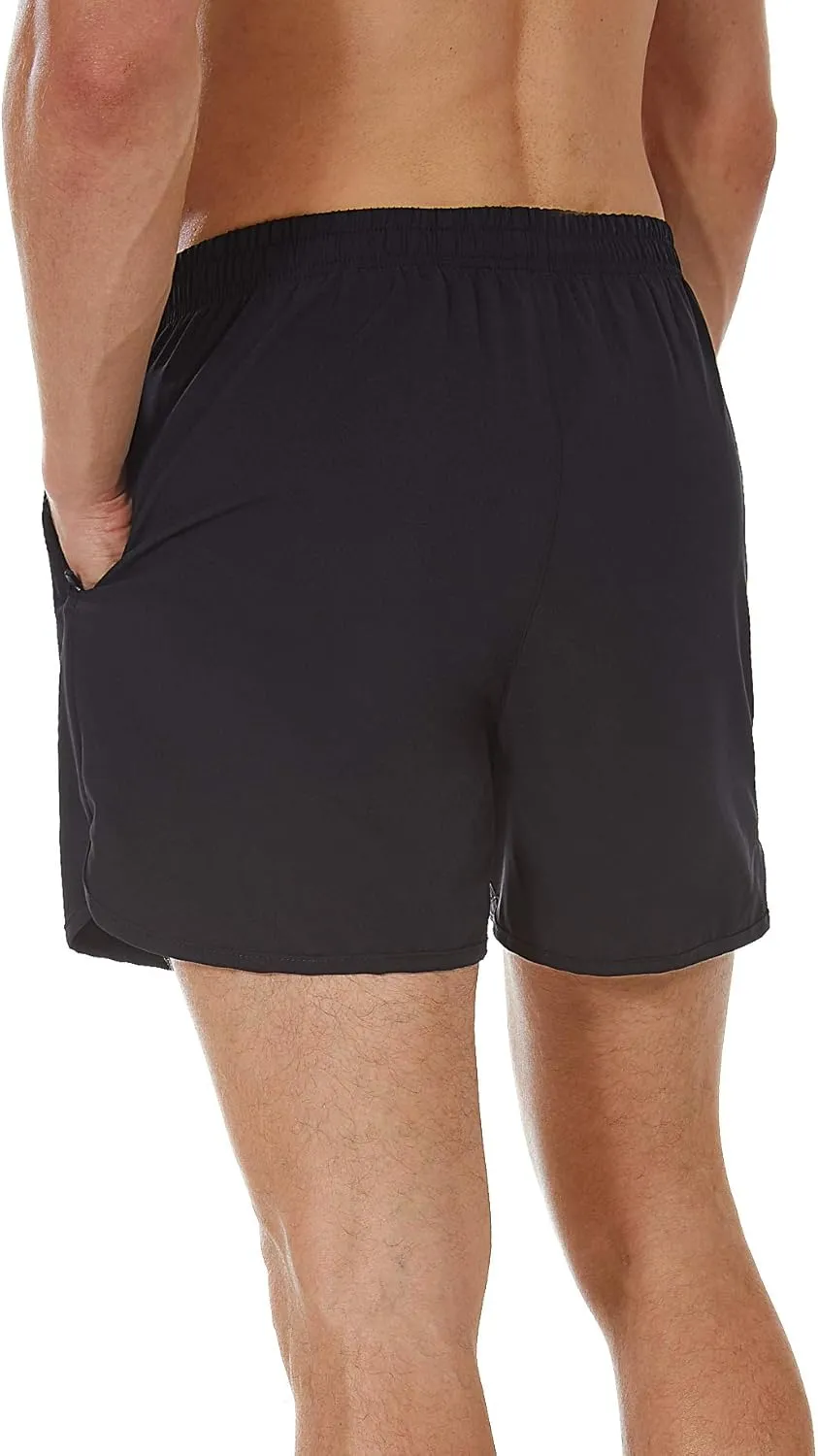 SILKWORLD Men's Running Stretch Quick Dry Shorts with Zipper Pockets(Pack of 2,3)