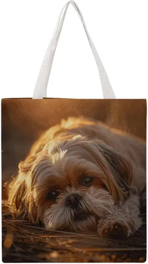 Single Canvas Shopping Bag,Lie on The Floor Print Cotton Tote Bag,practical Large Capacity Tote Bag,ladies Tote Bag