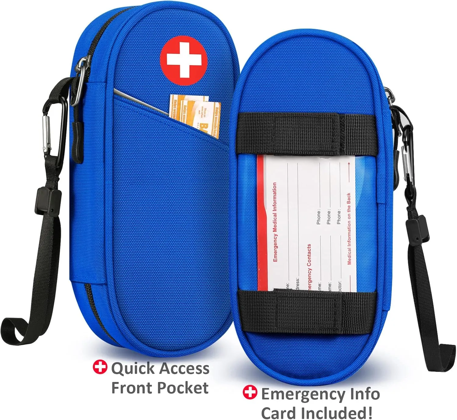 SITHON EpiPen Medical Carrying Case Insulated, Travel Medication Organizer Bag Emergency Medical Pouch Holds 2 EpiPens, Asthma Inhaler, Anti-Histamine, Auvi-Q, Allergy Medicine Essentials, Blue