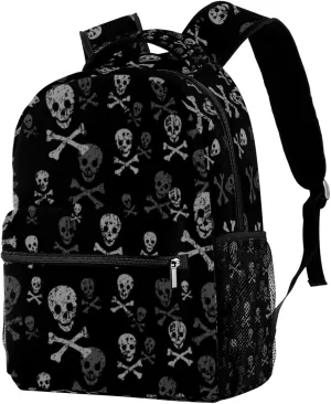 Skull And Bones Backpacks Boys Girls School Book Bag Travel Hiking Camping Daypack Rucksack