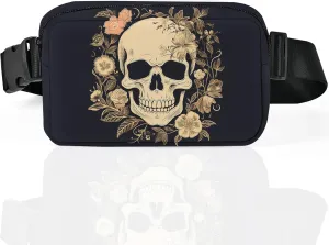 Skull Fanny Pack for Women Casual Belt Bag Waterproof Purse Lightweight Waist Bags with Adjustable Straps Wallet Travel Presents Workout