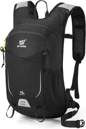 SKYSPER 15L Hiking Backpack Small Travel Daypack Breathable Lightweight Day Hike Bag with Shoulder Pocket Women Men