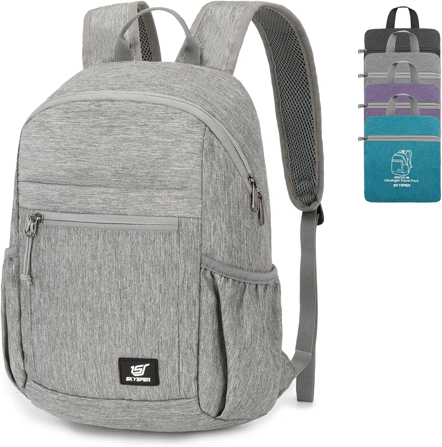 SKYSPER Anti Theft Hiking Backpack RFID Packable Travel Daypack Lightweight Foldable Back Pack for Walking Daytrip
