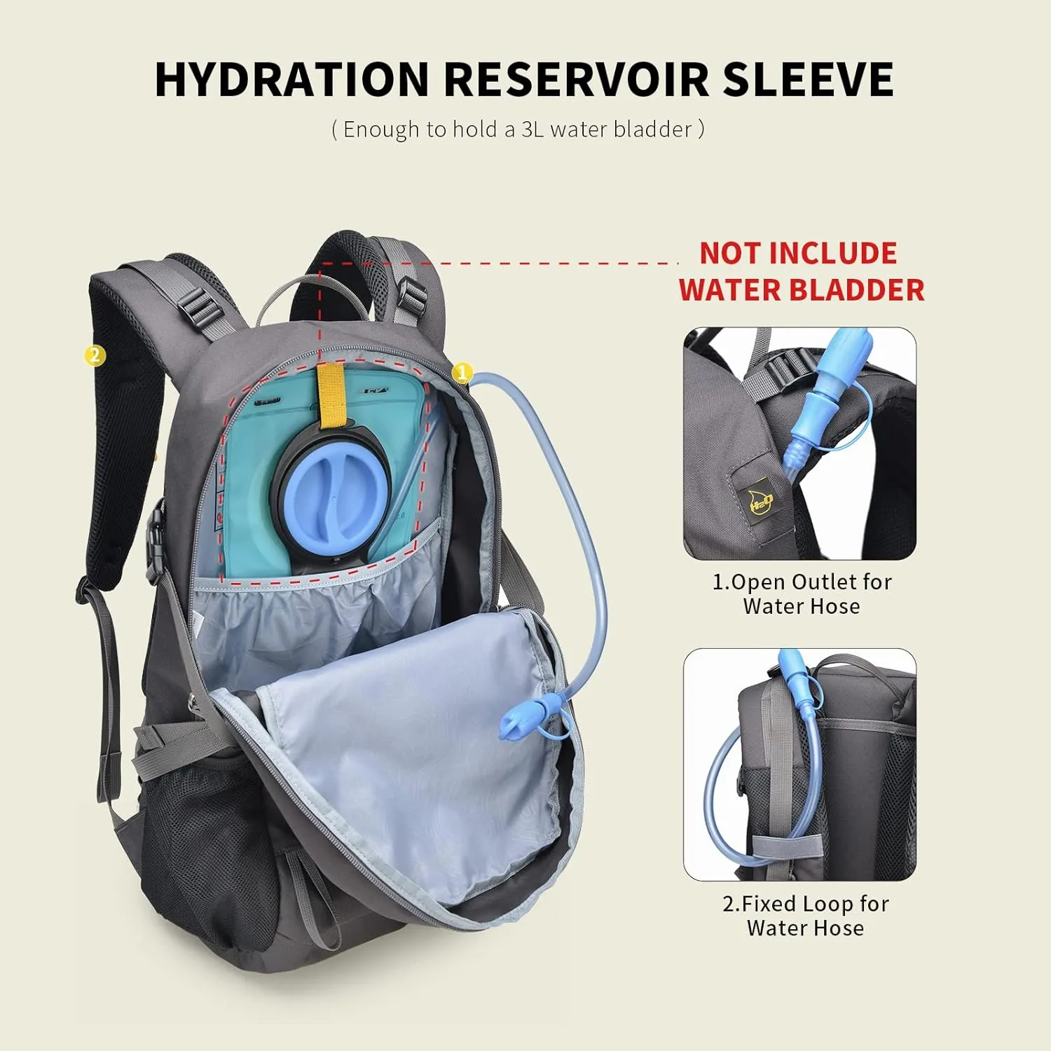 SKYSPER Hiking Backpack for Men Women, 35L Travel Backpack Waterproof Camping Backpack Outdoor Lightweight Daypack