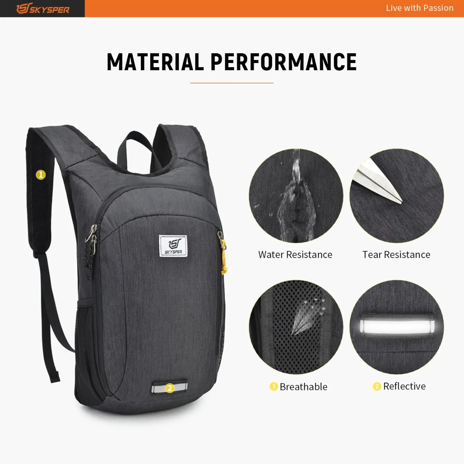 SKYSPER Small Daypack 10L Hiking Backpack Packable Lightweight Travel Day Pack for Women Men