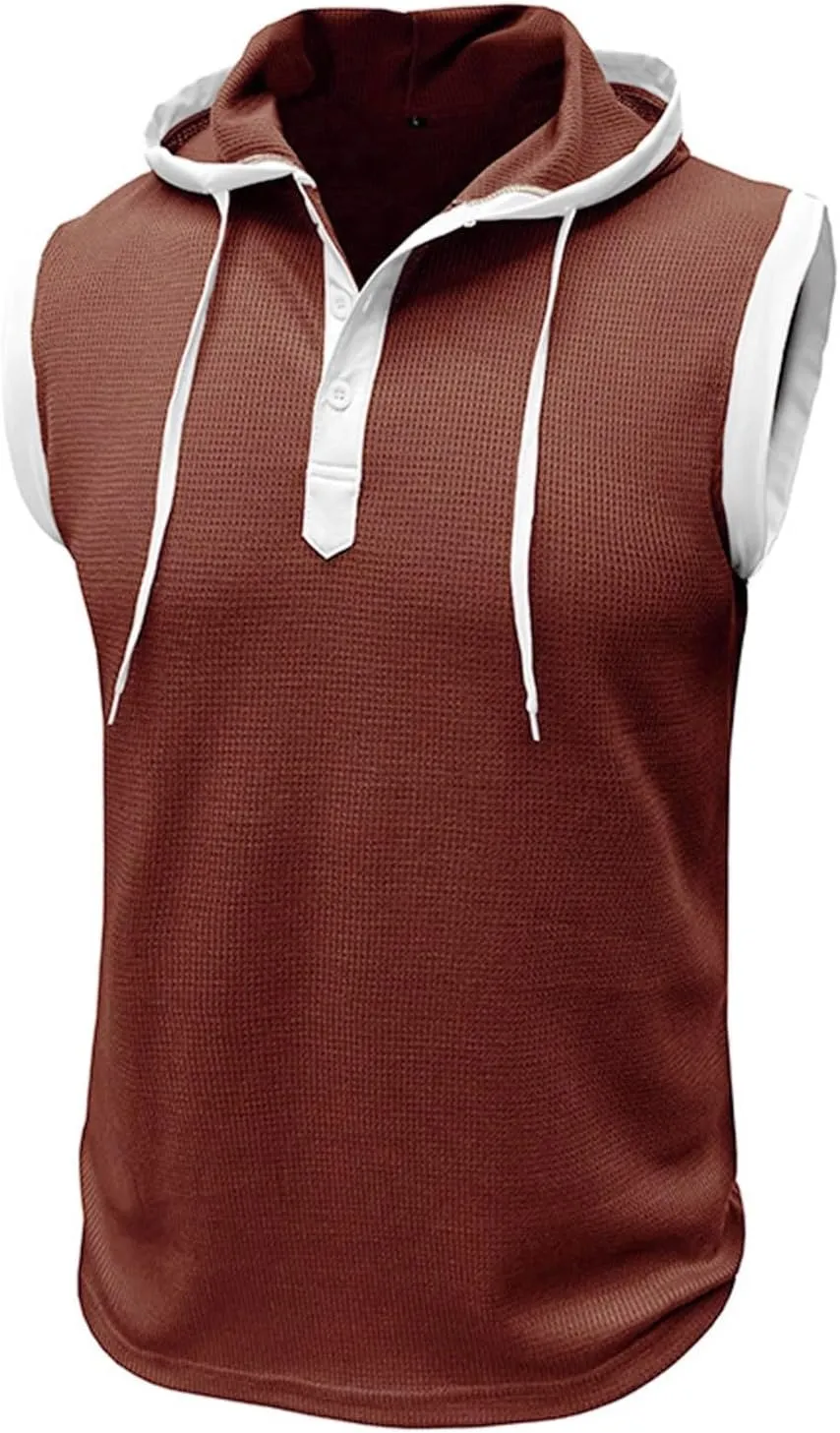 Sleeveless Hoodies for Men Button Down V Neck Tank Tops Workout Gym Casual Muscle Oversized Summer Fashion Big and Tall Vest