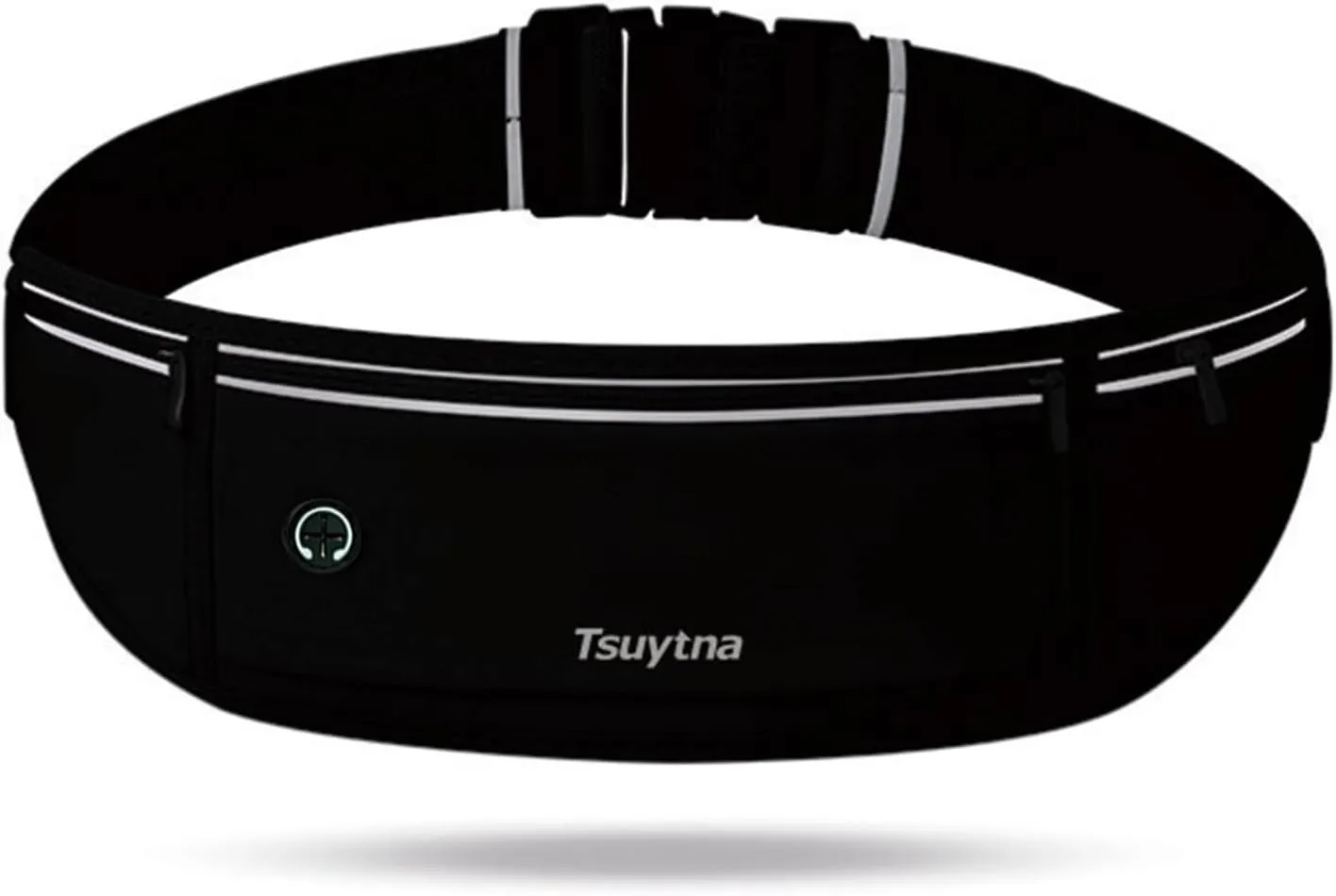 Slim Running Belt Fanny Pack for Men Women, Running Phone Holder Runners Pouch Waist Pack for Workout, Money Belt, 3 Pockets Running Gear Accessories Fits ALL Phones (Black)