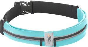 Slim Running Belt for Women and Men, Waterproof Phone Holder for Running, Reflective 2-Pocket Waist Pack for Storing Runner’s Essentials Safely, Runner’s Fanny Pack, Money Belt Fits Most Phones