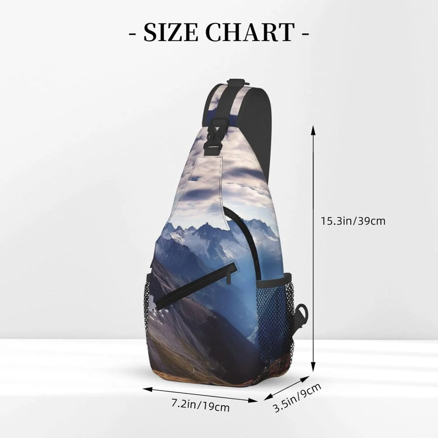 Sling Backpack Bag For Men Alps Panorama Cross Chest Bag Crossbody Shoulder Bag Travel Hiking Daypack