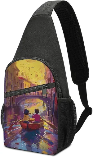 Sling Backpack Crossbody Sling Bag for Men Women Fanny Pack Take A Raft Chest Bag for Hiking Traveling
