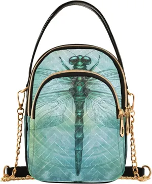 Sling Bag for Women Mysterious Green Animal Print, Fashion Crossbody Handbags Purse with Chain Strap Top handle 5.91×3.15×8.27 Inches