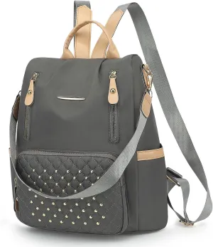 Small Backpack Purse for Women, Ladies Anti Theft Backpack Purse with Rivets Pattern, Convertible Shoulder Bag, Slightly Waterproof & Lightweight, Maximum Capacity up to 11'' Tablet