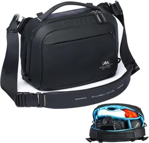 Small Camera Bag for Photographers,Compact Camera Shoulder Bag with Rain Cover