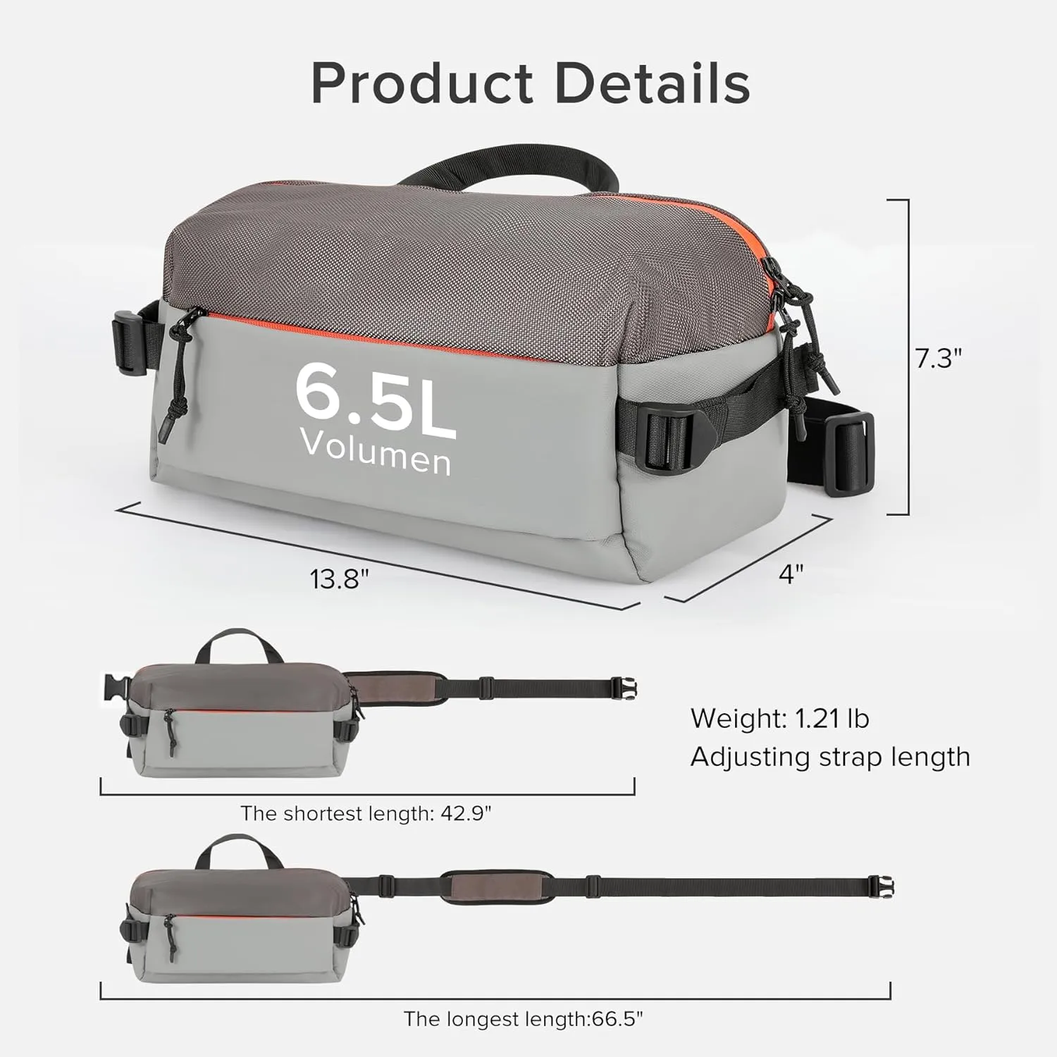 Small Camera Sling Bag for Travel Grey – Waterproof Crossbody DSLR Bag with Rain Cover & Tripod Holder, Ultra Lightweight Design Fits Canon/Nikon/Sony Mirrorless Cameras