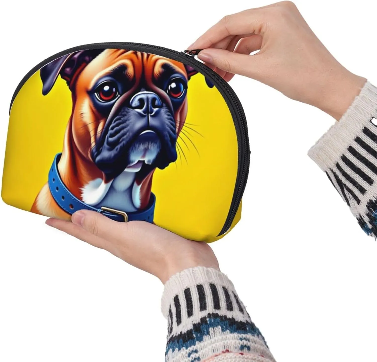 Small Coin Purse Change Purse Compatible with Animal Boxer Dog Yellow Pouch Mini Wallet Coin Bag with Zipper for Women