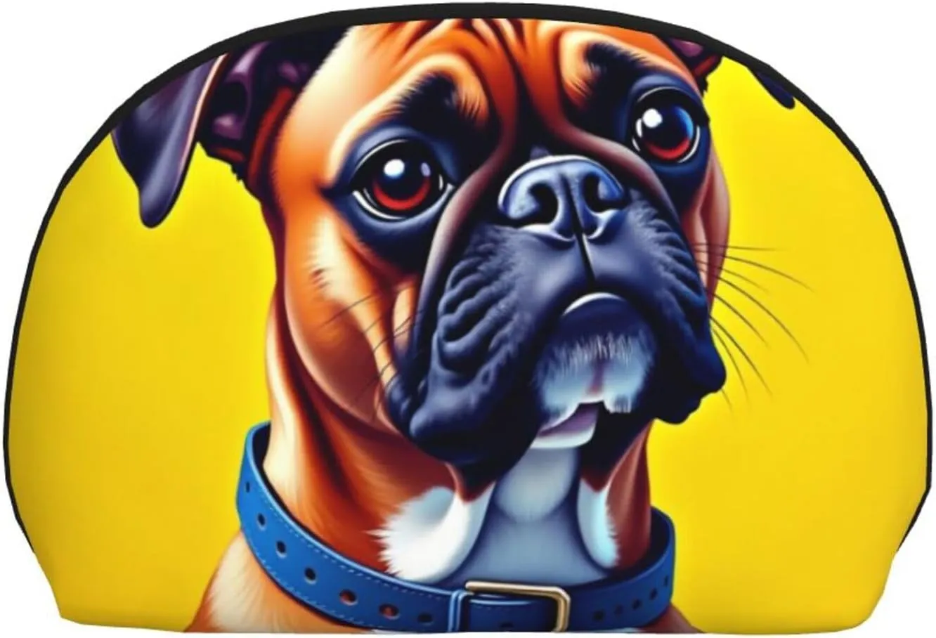 Small Coin Purse Change Purse Compatible with Animal Boxer Dog Yellow Pouch Mini Wallet Coin Bag with Zipper for Women