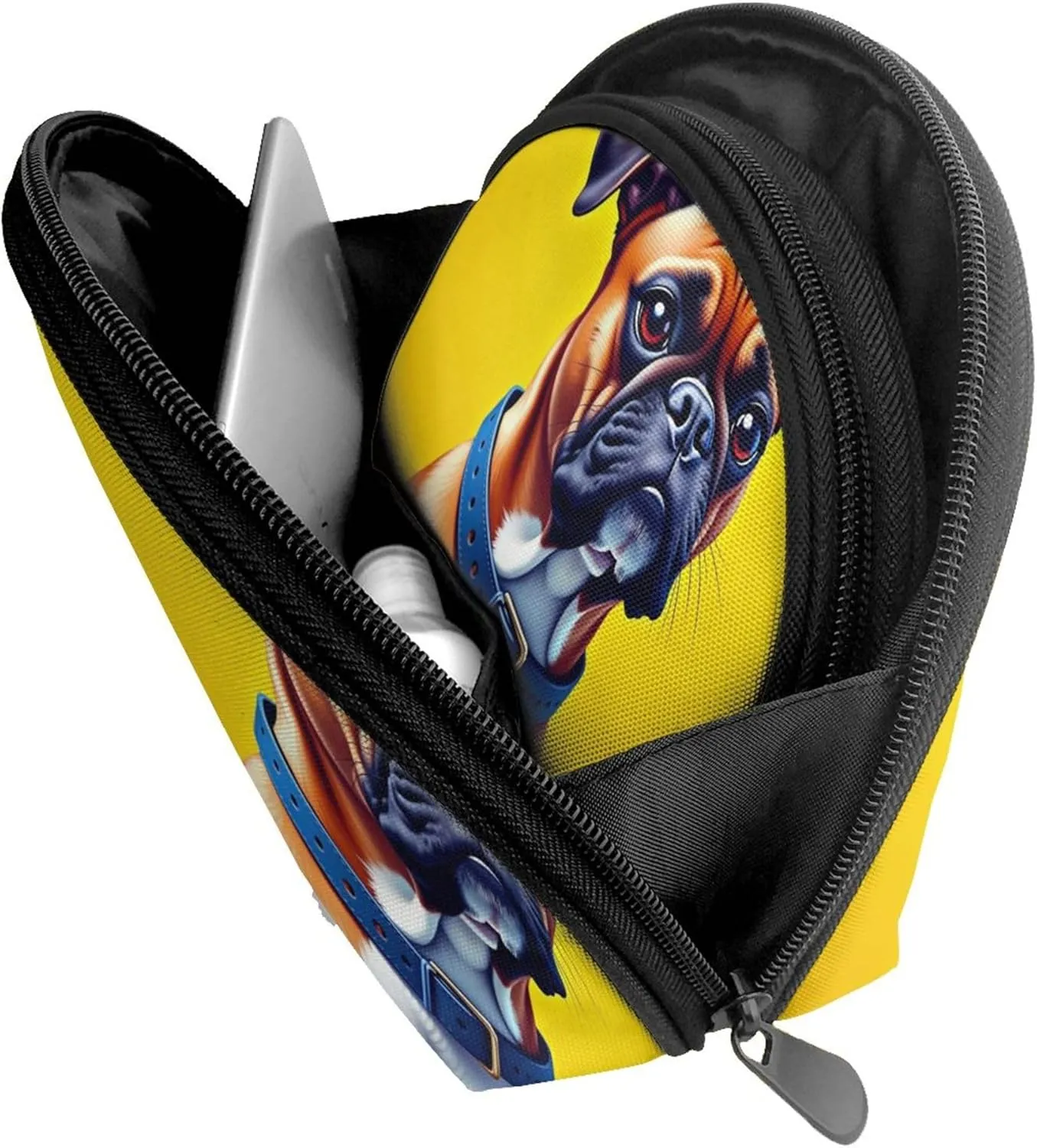 Small Coin Purse Change Purse Compatible with Animal Boxer Dog Yellow Pouch Mini Wallet Coin Bag with Zipper for Women