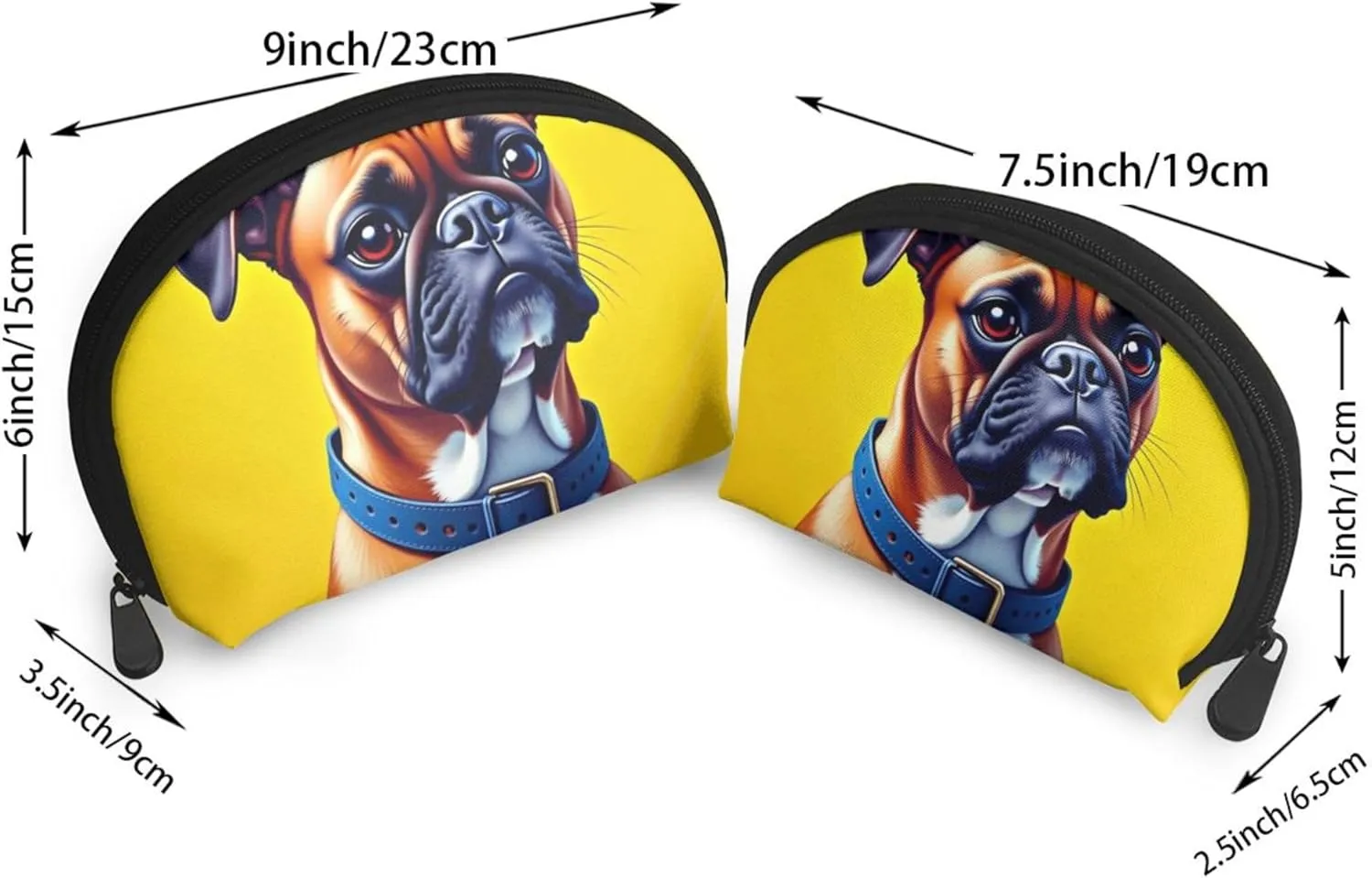 Small Coin Purse Change Purse Compatible with Animal Boxer Dog Yellow Pouch Mini Wallet Coin Bag with Zipper for Women