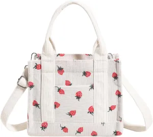 Small Corduroy Tote Bag for Women Mini Crossbody Purses for TeensHandbags Shoulder Bags Satchel