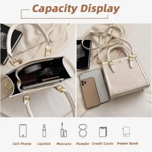 Small Handbag for Women Vintage Square Crossbody Purse Stylish Ladies Shoulder Bag Mini Lightweight Top Handle Satchel