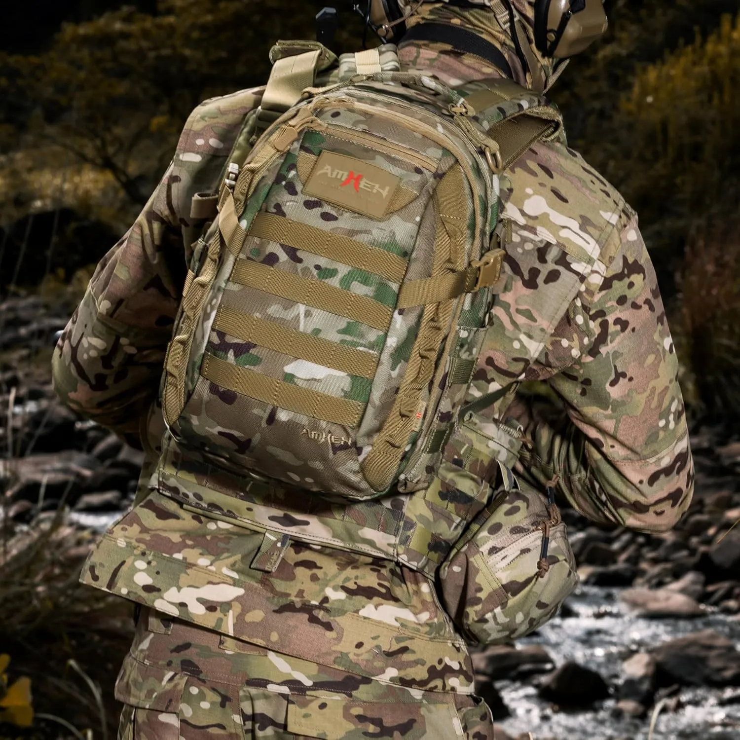Small Tactical Military Backpack Day Assault Pack Edc Army Daypack Survival Molle Rucksack Bugout Emergency Go Bag 21L (Camo)