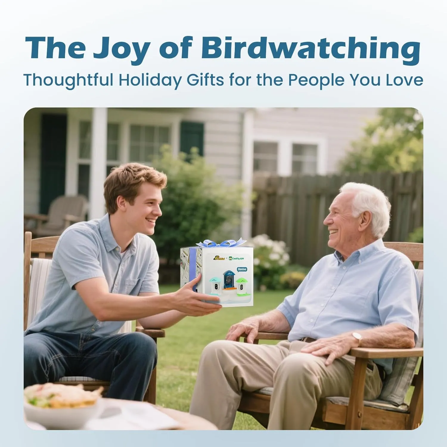 Smart Bird Feeder with Camera, Birdwatching Camera with Lifetime Free AI Identify Bird Species & Solar Panel, Auto Video Capture & Instant Notifications, Ideal Gifts for Lover, Deep Blue