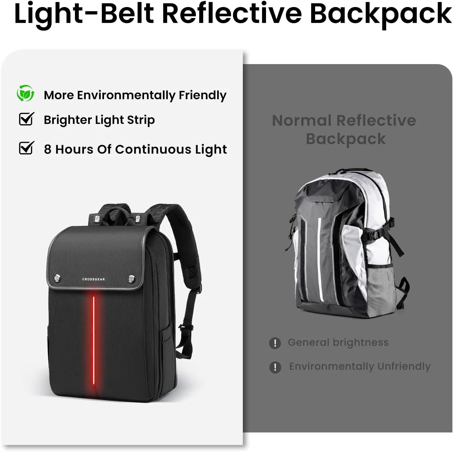 Smart Business Laptop Backpack Led Reflective Travel Backpack Three-Speed Adjustment Expandable Carry-On Laptop Bag for Cycling Work and Daily Use,for Men Women,Black