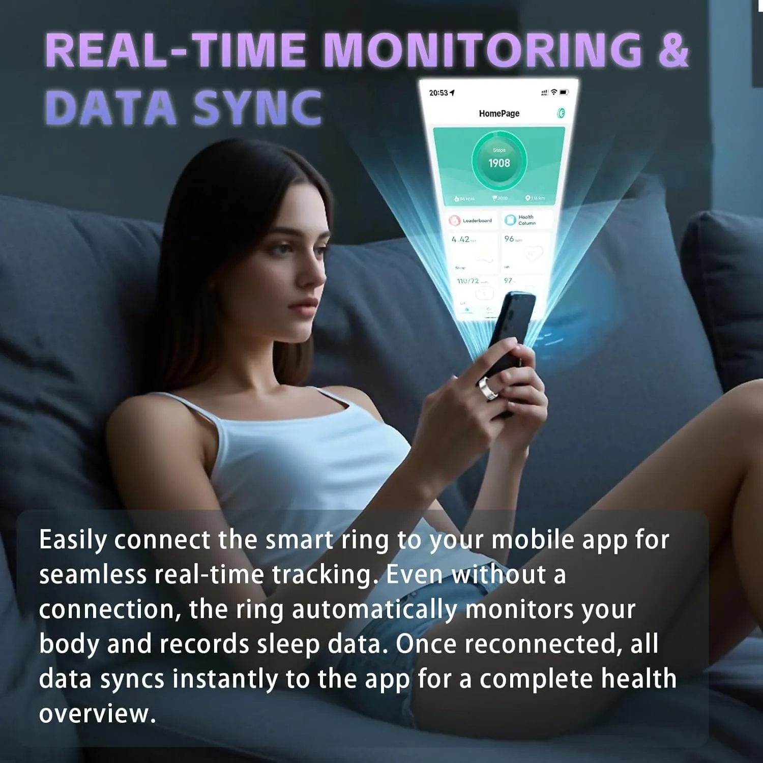 Smart Ring for Women – Fitness Tracker Ring with Heart Rate, SpO2, Blood Pressure, Sleep Monitoring, Step & Calorie Counter, No Subscription Fee, iOS & Android Compatible (Silver, 11)