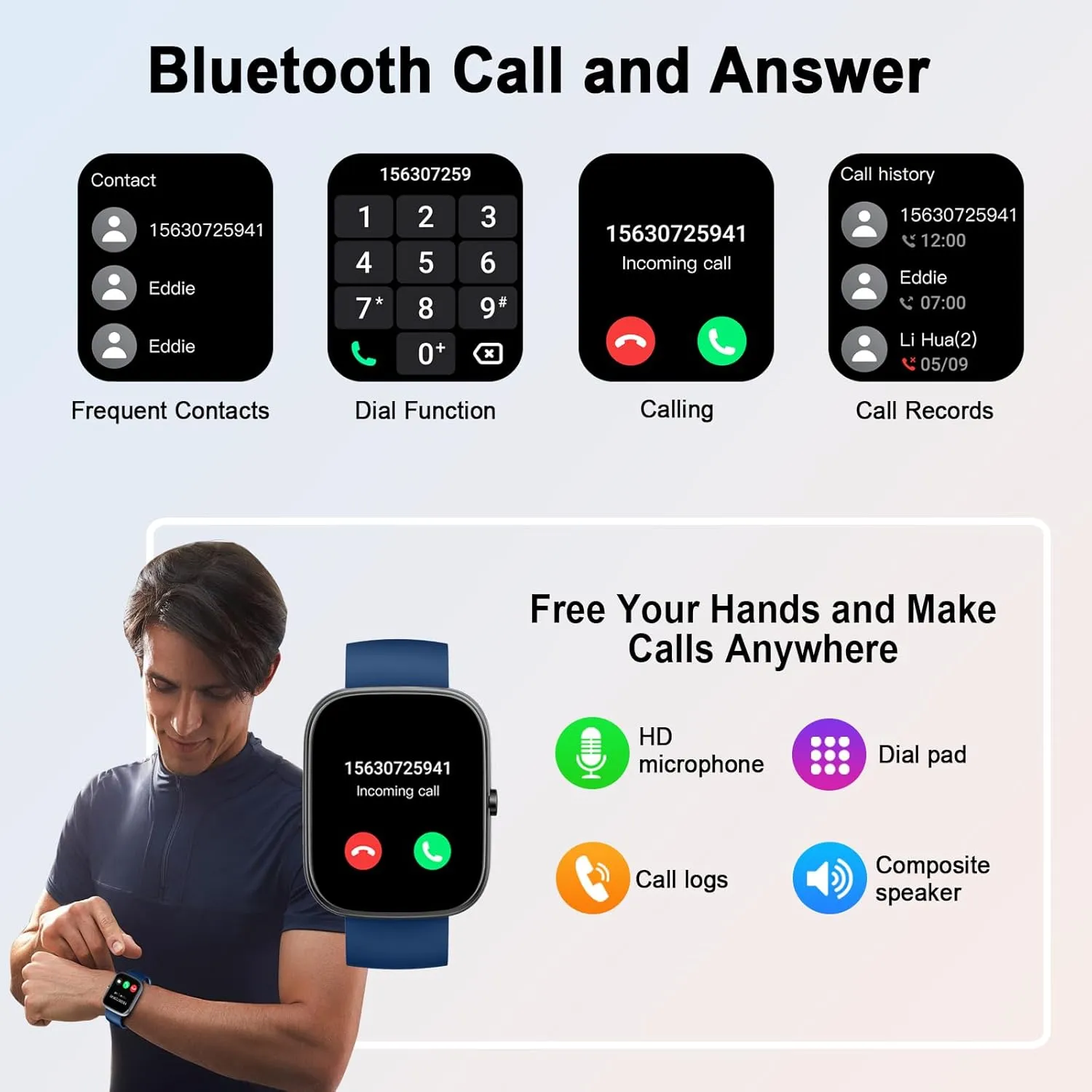 Smart Watch, 1.91"HD 2025 Smartwatch for Men Women (Answer/Make Call), 112  Sports IP68 Waterproof Fitness Activity Tracker, Heart Rate/Sleep Monitor/Pedometer/Calories, Fitness Watch for Android iOS