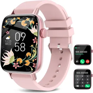Smart Watch for Android iPhone-Call Receive/Dial/Read Message/AI Control-1.9" HD Screen-IP67 Waterproof Fitness Smartwatch-Blood Pressure/Heart Rate/SpO2/Sleep Monitor (Light Pink)