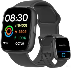 Smart Watch for Men Women Alexa Built-in 1.83" Fitness Tracker SmartWatch for iPhone Android Compatible, IP68 Waterproof 100  Sport Modes, Pedometer, Heart Rate/SpO2/Stress/Sleep Monitor