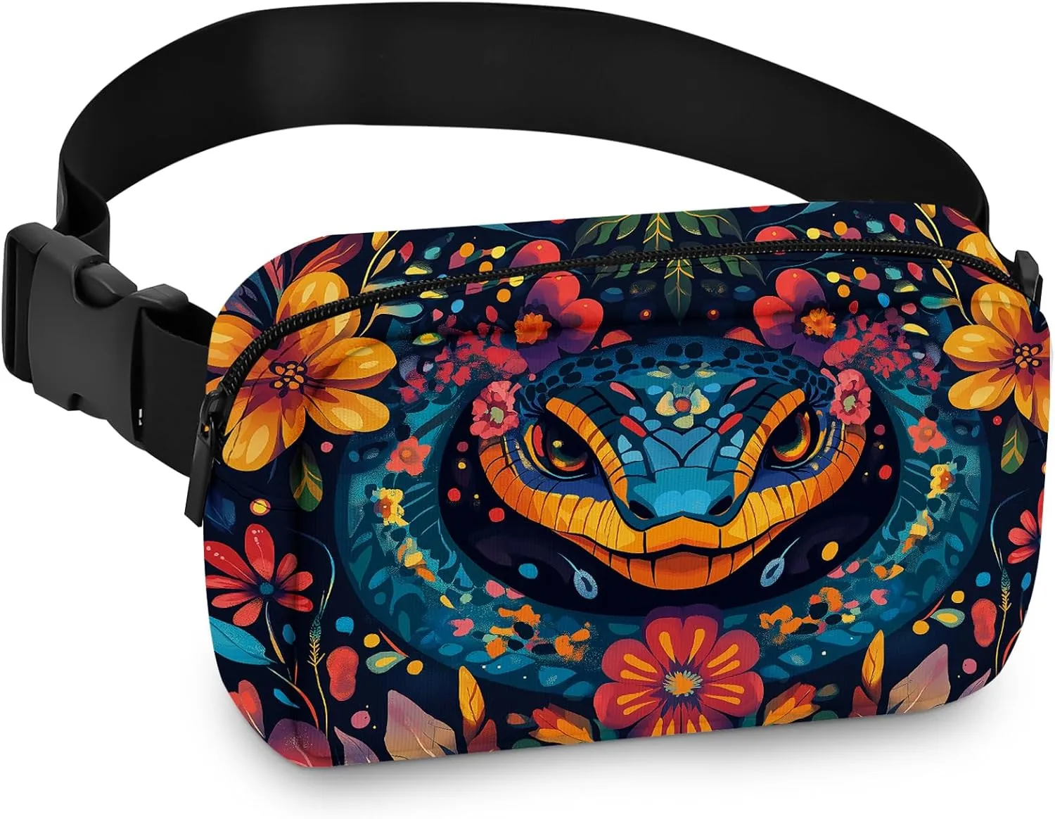 Snake Fanny Pack for Women Belt Bag Lightweight Waist Bags Waterproof Purse with Adjustable Straps Wallet Casual Presents Travel Workout