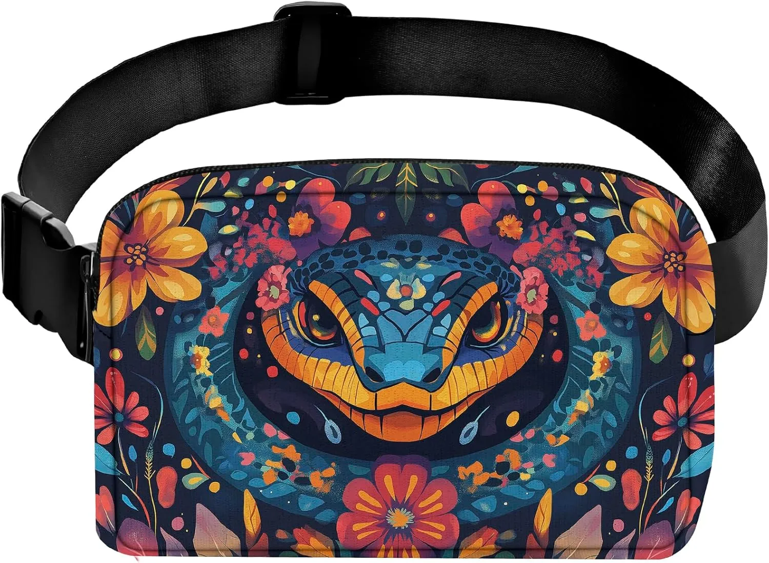 Snake Fanny Pack for Women Belt Bag Lightweight Waist Bags Waterproof Purse with Adjustable Straps Wallet Casual Presents Travel Workout
