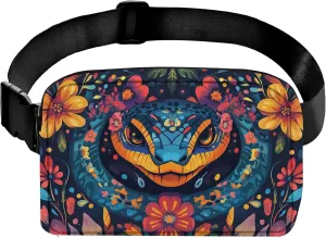 Snake Fanny Pack for Women Belt Bag Lightweight Waist Bags Waterproof Purse with Adjustable Straps Wallet Casual Presents Travel Workout