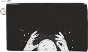 Soft Clutch Canvas Wallet, Lightweight Coin Zipper Handbag Makeup Bag Purse