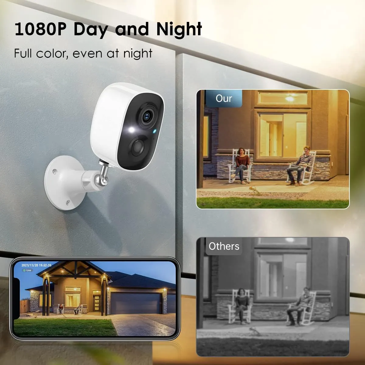 Solar Security Cameras Wireless Outdoor, Outdoor Camera Wireless 2-Way Talk Battery Powered Wi-Fi Cameras for Outside/Indoor 1080P Night Vision AI Motion Detection Spotlight Siren Alarm Waterproof