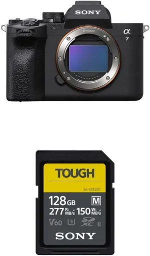 Sony Alpha 7 IV Full-Frame Mirrorless Camera & Sony Tough-M Series SDXC UHS-II Card 128GB