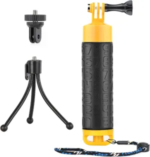 SOONSUN Waterproof Floating Hand Grip for GoPro Hero 13 12 11 10 9 8 7 6 5 4 3  2, Session, Fusion, Max, SJCAM, AKASO, DJI Osmo Action, Handler & Handle Mount Accessories for Action Camera Water Sport