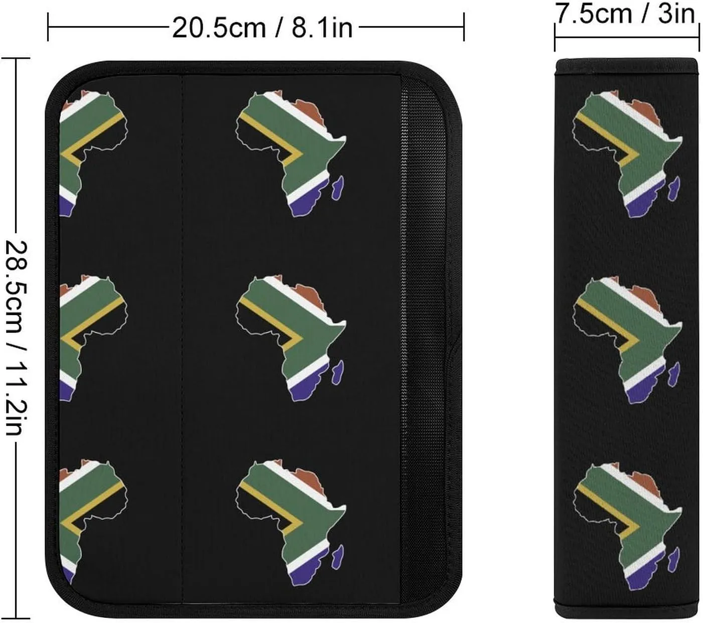 South Africa Flag Africa Map Fashion Car Seat Belt Cover Pad for Shoulder Bag Camera Soft Comfort Accessories 1PCS