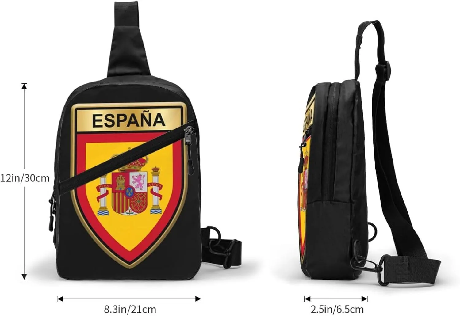 Spain Spanish Espana Flags Crossbody Bag Portable Sling Bags Foldable Chest Daypack Reusable Sports Shoulder Backpack Diagonally Casual Rucksack Travel Bag