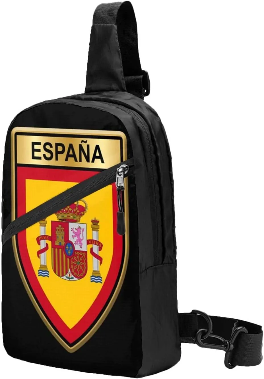 Spain Spanish Espana Flags Crossbody Bag Portable Sling Bags Foldable Chest Daypack Reusable Sports Shoulder Backpack Diagonally Casual Rucksack Travel Bag