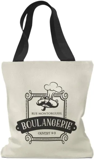 Speedy Pros Canvas Tote Bag for Women Rue Montorgueil Boulangerie Ouvert 9-3 Paris France French