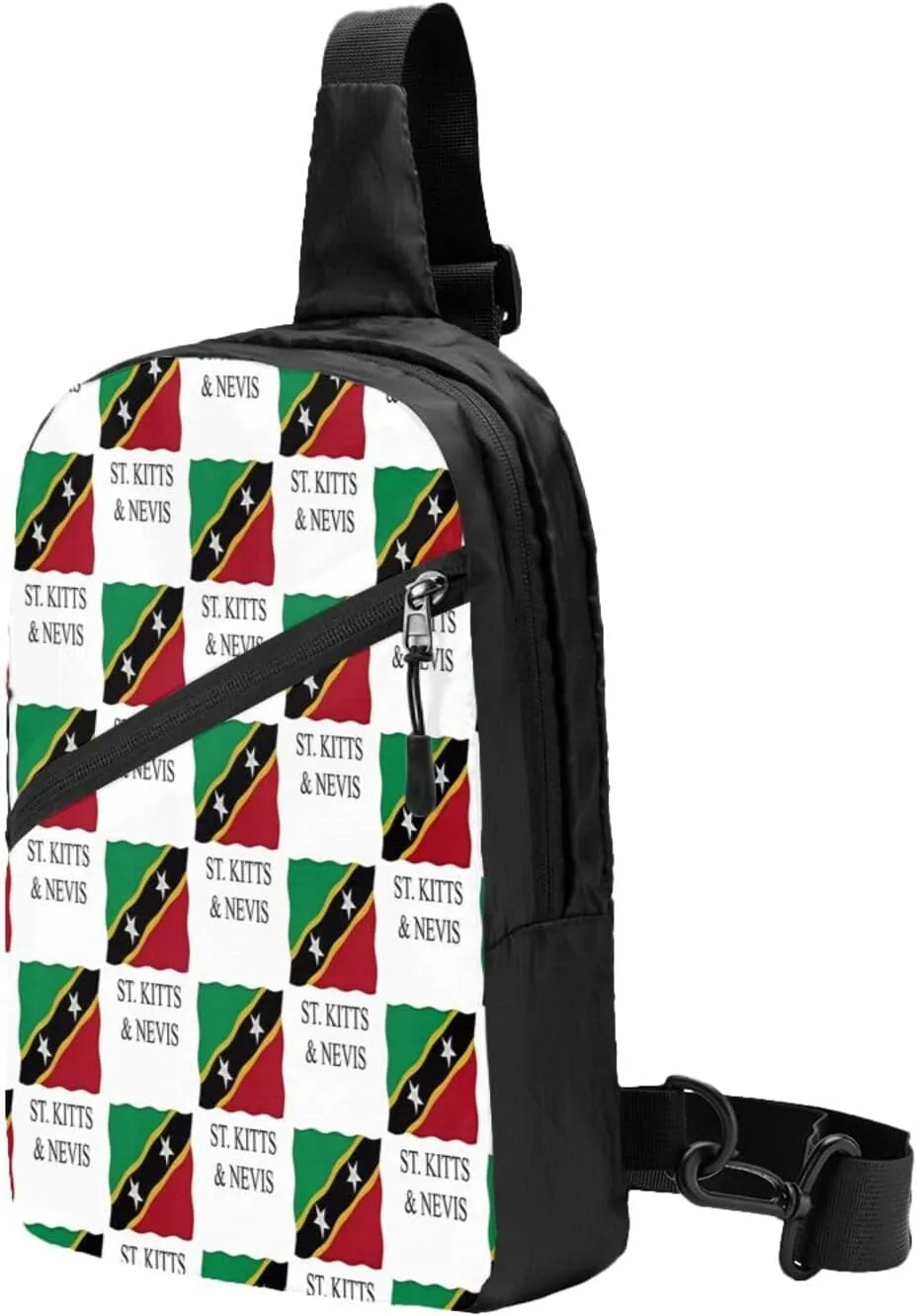 St Kitts Nevis flag Crossbody Bag Portable Sling Bags Foldable Chest Daypack Reusable Sports Shoulder Backpack Diagonally Casual Rucksack Travel Bag