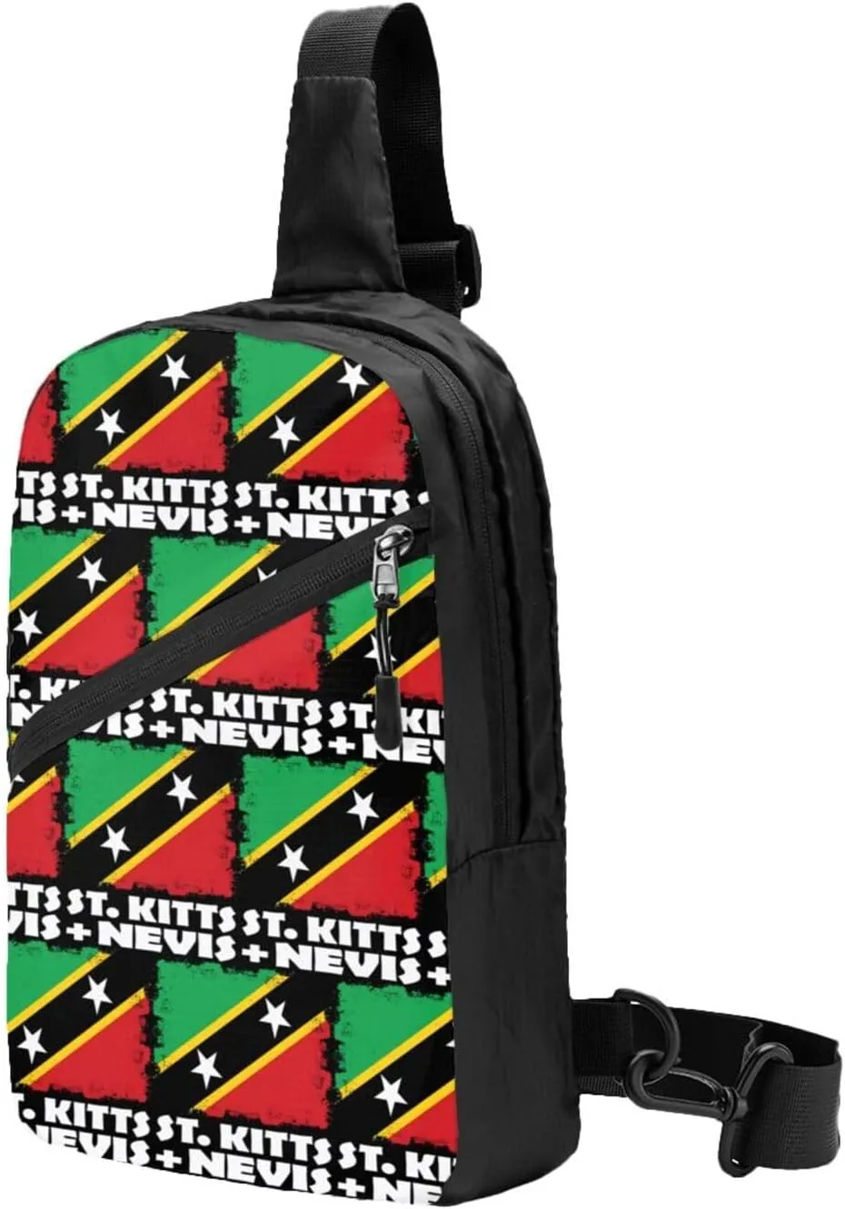 St Kitts Nevis National Flag Crossbody Bag Portable Sling Bags Foldable Chest Daypack Reusable Sports Shoulder Backpack Diagonally Casual Rucksack Travel Bag