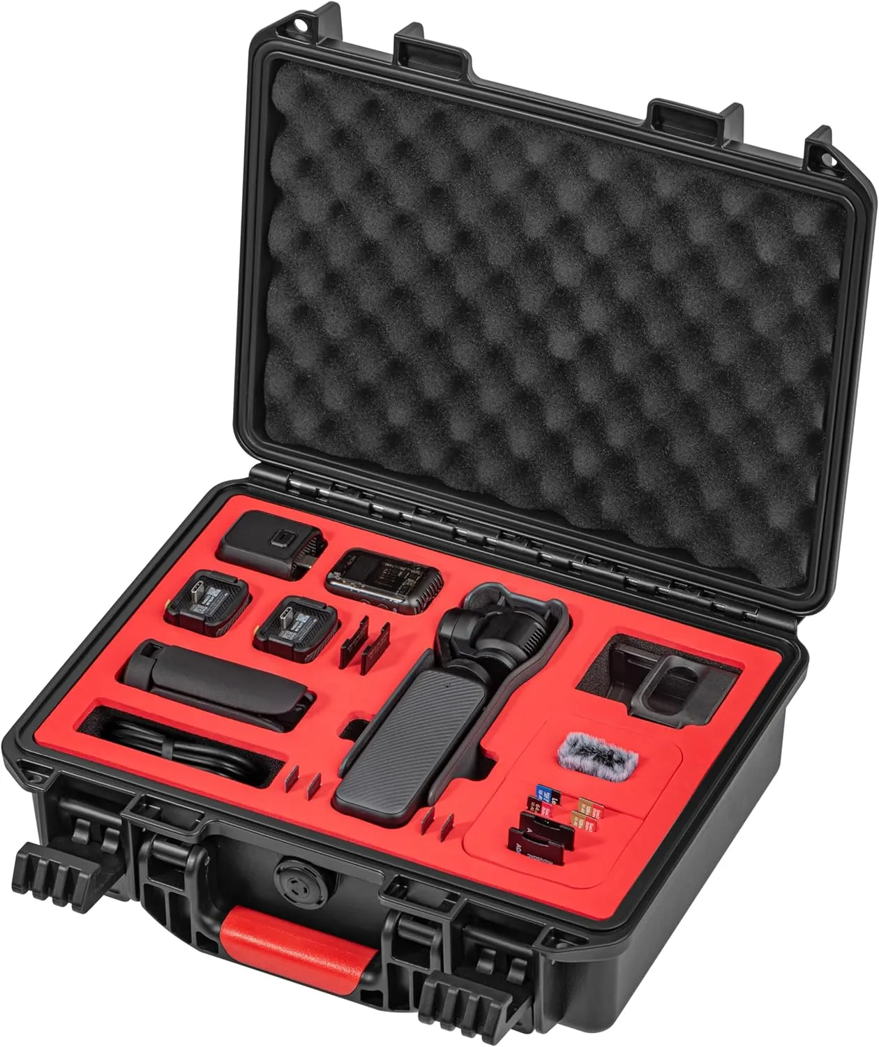 STARTRC PHOTO Hard Case for Dji Osmo Pocket 3, Waterproof Carrying Case for DJI Osmo Pocket 3 Creator Combo, Portable Case for DJI Pocket 3 Accessories, Power Expansion and Accessories(Black and Red)