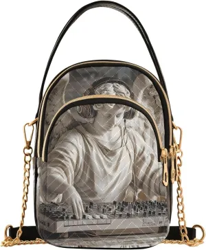 Statue Dj Sling Bag for Women, Small Shoulder Bag Crossbody Bag Purse with Chain Strap Top handle 5.91×3.15×8.27 Inches
