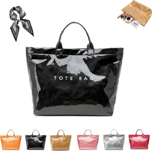 Stellaya Tote Bag, Pvc Tote Bag for Women, Stellaya Womens Letters Print Tote Bag, Fashion Tote Bag Top Handle