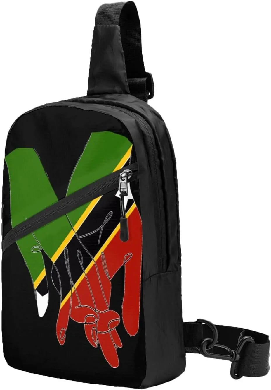 St.Kitts United Flag Crossbody Bag Portable Sling Bags Foldable Chest Daypack Reusable Sports Shoulder Backpack Diagonally Casual Rucksack Travel Bag